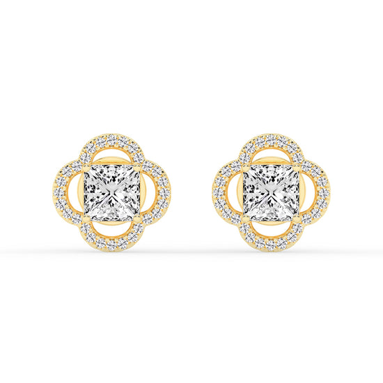 Geometric Bloom Accent Stud Earrings