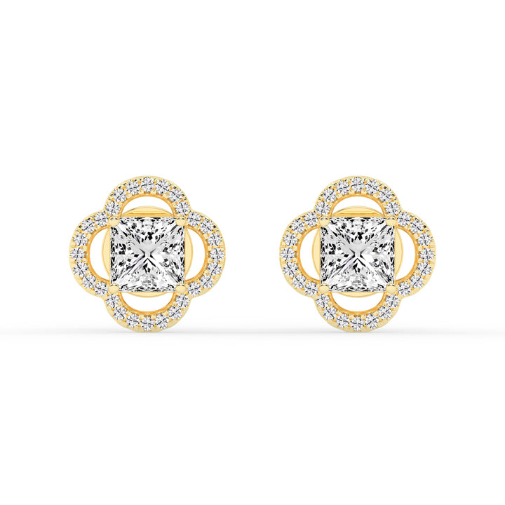 Geometric Bloom Accent Stud Earrings