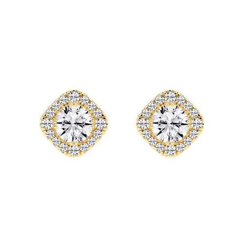 Radiance Crest â€“ Cushion Halo Studs