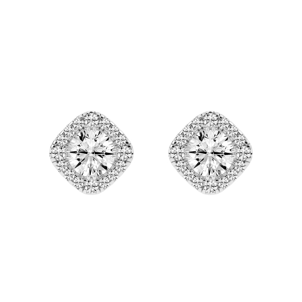 Radiance Crest – Cushion Halo Studs