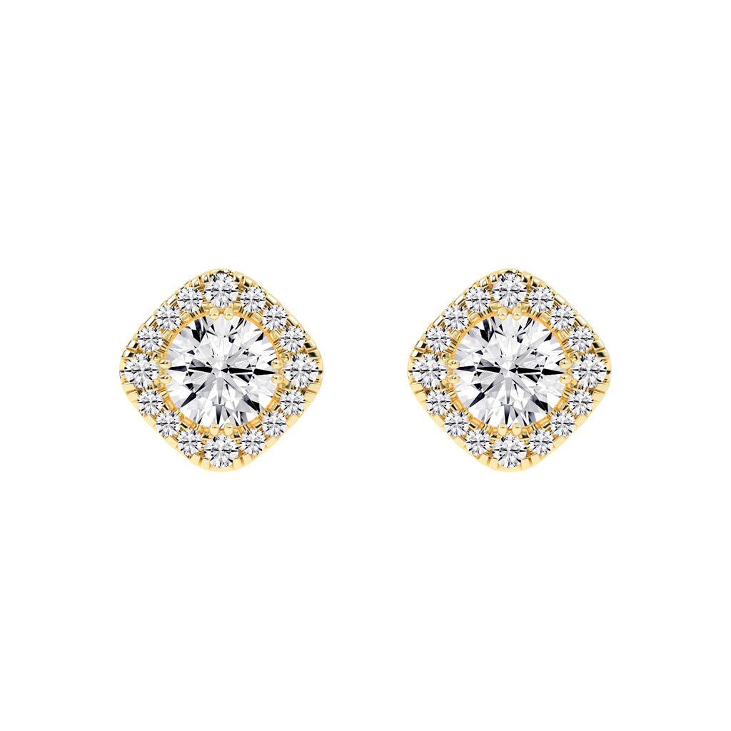 Radiance Crest – Cushion Halo Studs