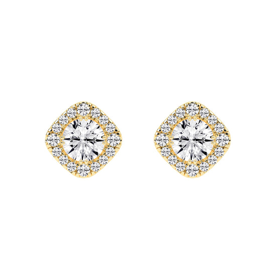 Radiance Crest – Cushion Halo Studs