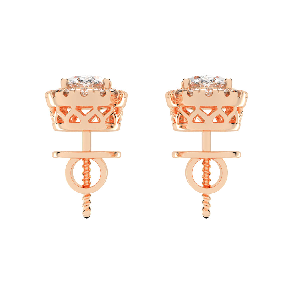 Celeste Glow – Oval Halo Studs