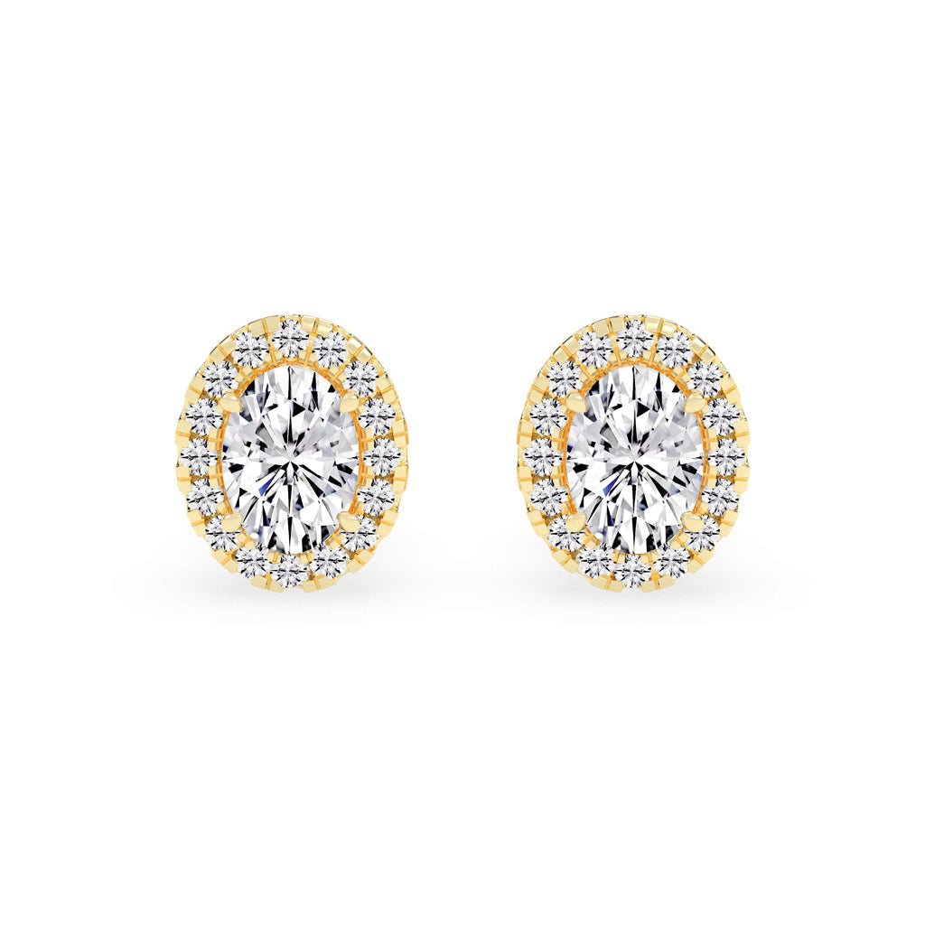 Celeste Glow – Oval Halo Studs