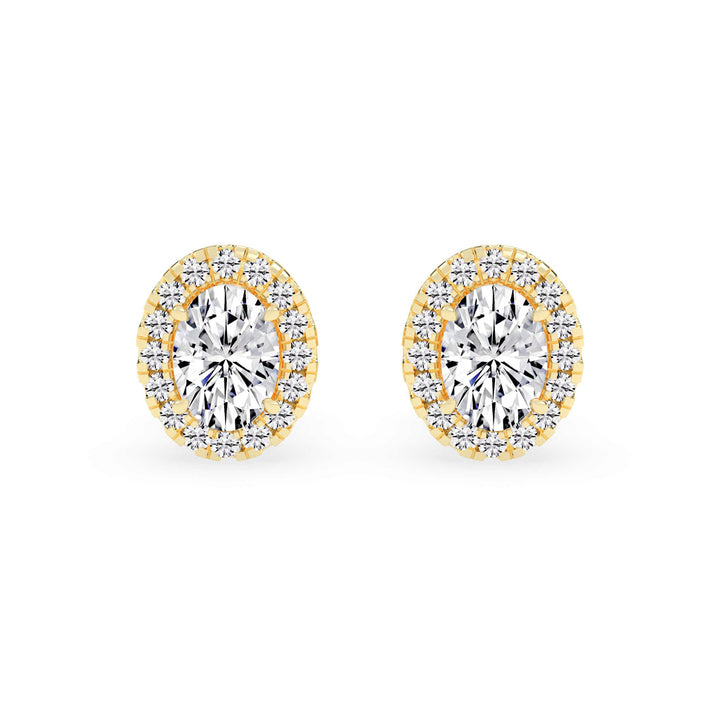 Celeste Glow – Oval Halo Studs