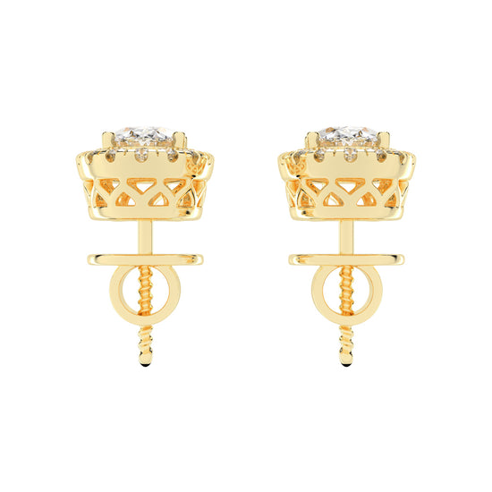 Celeste Glow – Oval Halo Studs
