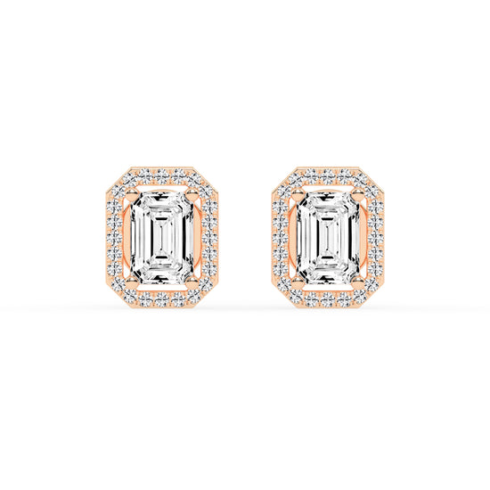 Solantica Four Prong Round Cut Solitaire Lab Diamond Stud Earrings