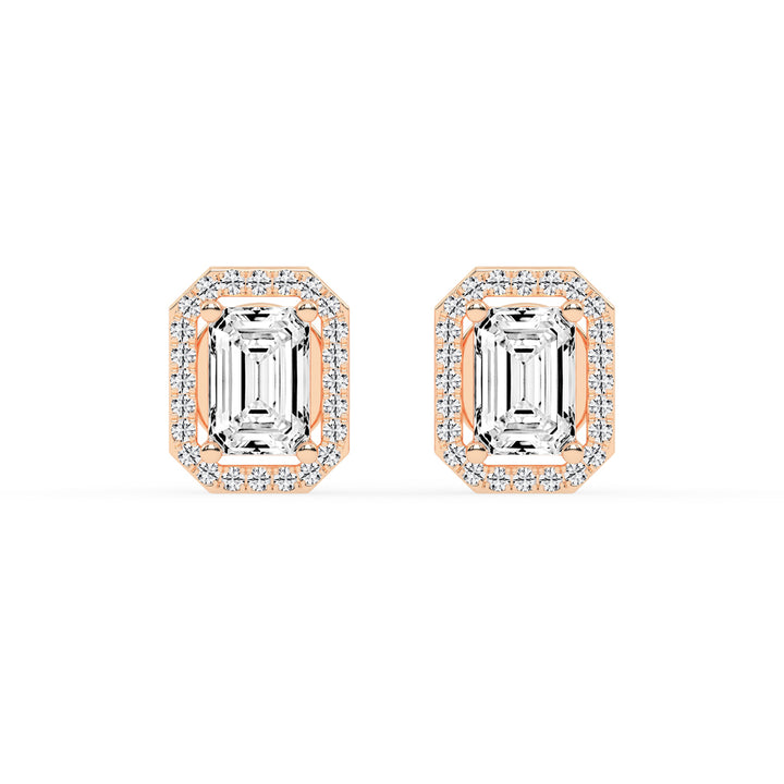 Solantica Four Prong Round Cut Solitaire Lab Diamond Stud Earrings