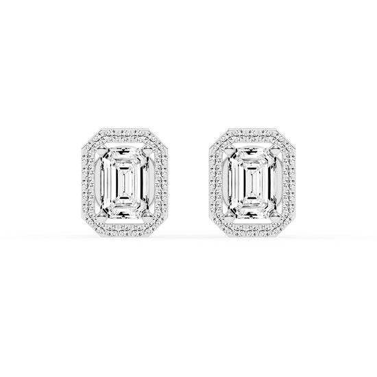 Solantica Four Prong Round Cut Solitaire Lab Diamond Stud Earrings