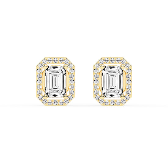 Solantica Four Prong Round Cut Solitaire Lab Diamond Stud Earrings