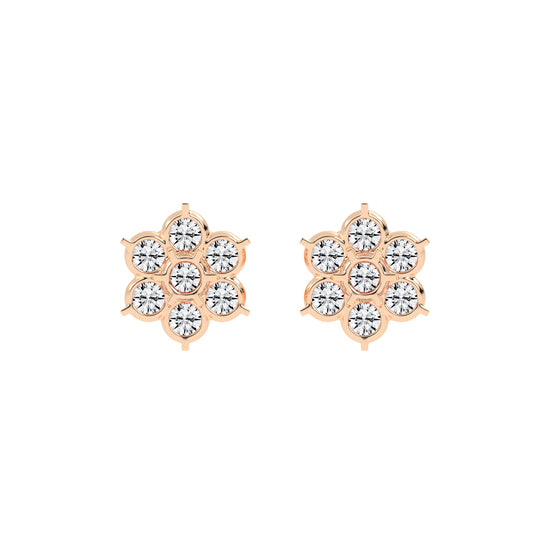 Aurelia Bezel Set Round Lab Diamond Stud Earrings