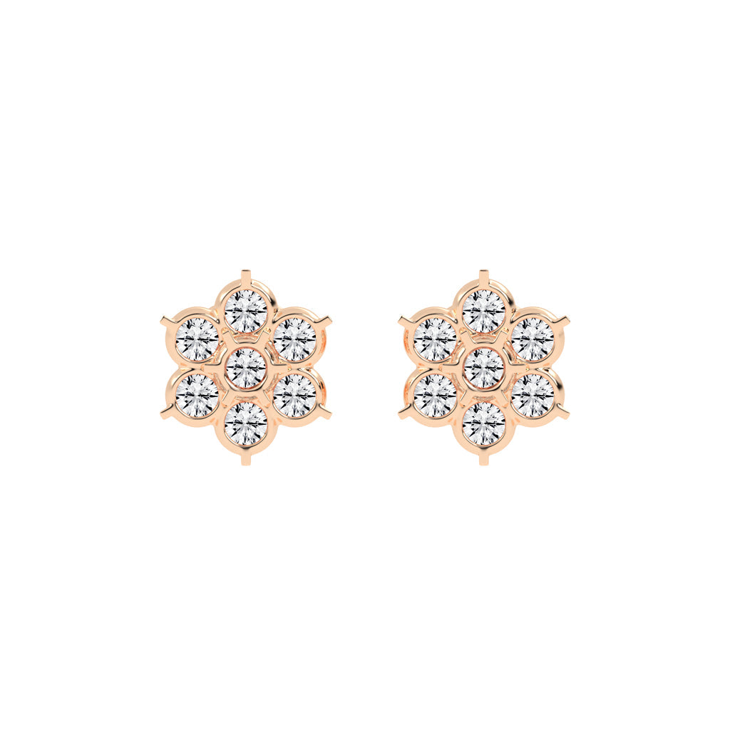 Aurelia Bezel Set Round Lab Diamond Stud Earrings