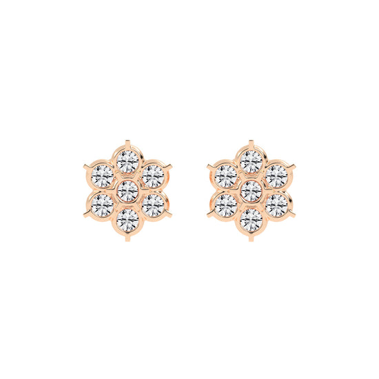 Aurelia Bezel Set Round Lab Diamond Stud Earrings