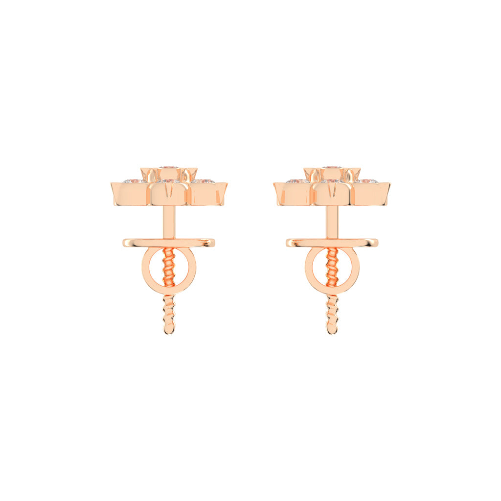 Aurelia Bezel Set Round Lab Diamond Stud Earrings
