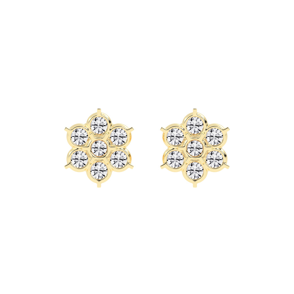 Aurelia Bezel Set Round Lab Diamond Stud Earrings