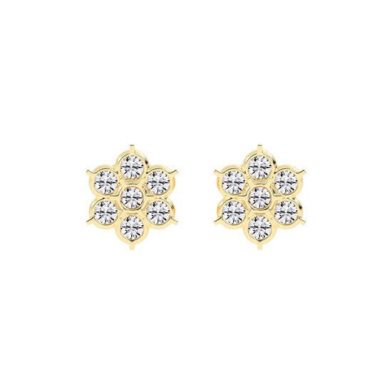Aurelia Bezel Set Round Lab Diamond Stud Earrings