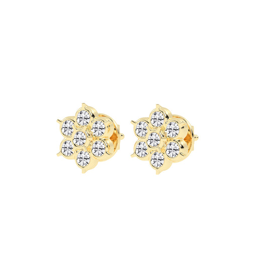 Aurelia Bezel Set Round Lab Diamond Stud Earrings