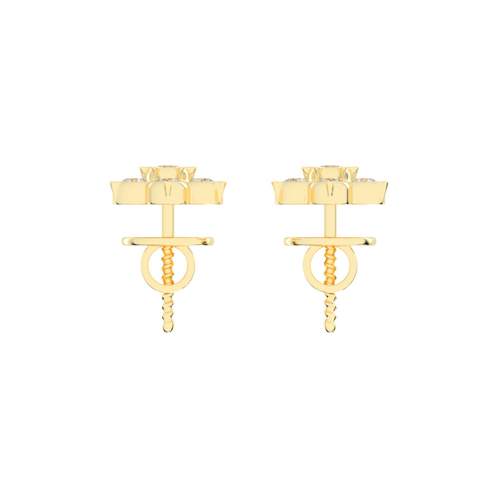 Aurelia Bezel Set Round Lab Diamond Stud Earrings