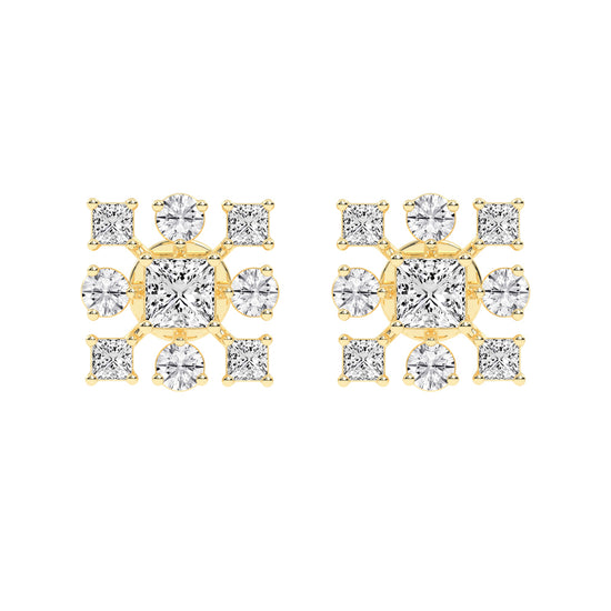 Radiance Multi-Cut Diamond Cluster Studs