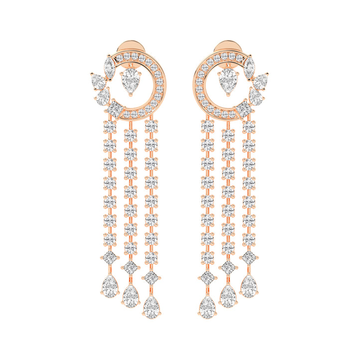 Celestial Cascade Diamond Fringe Dangle Earrings