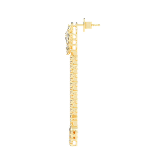 Celestial Cascade Diamond Fringe Dangle Earrings