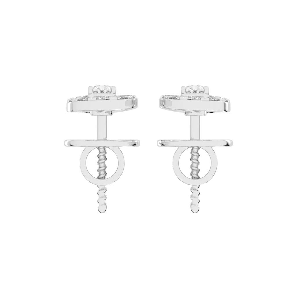 Infinity Embrace Pear Halo Diamond Studs