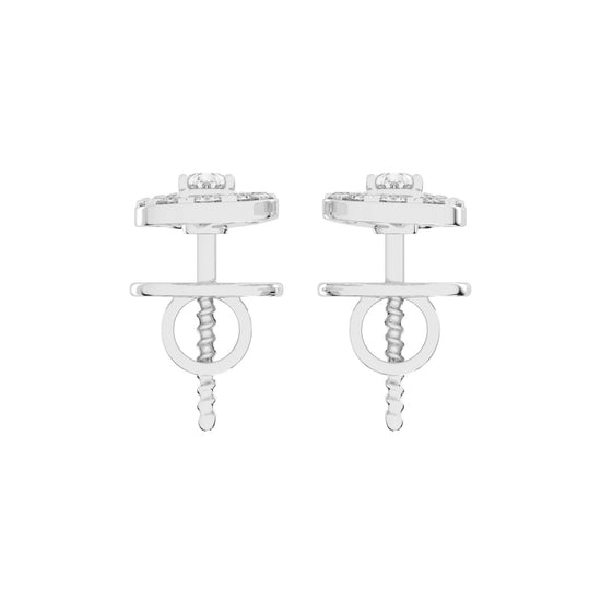 Infinity Embrace Pear Halo Diamond Studs