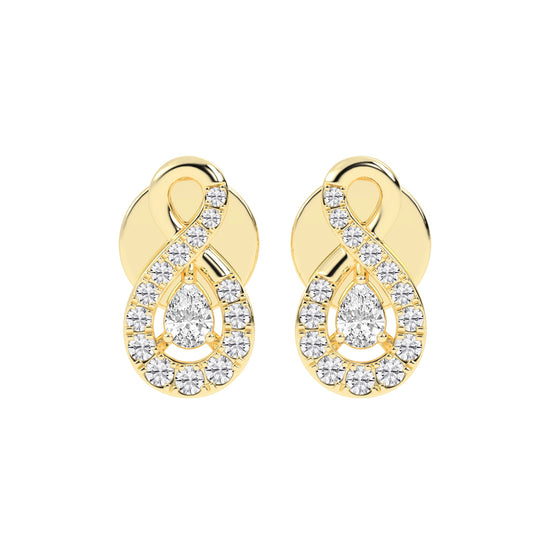 Infinity Embrace Pear Halo Diamond Studs