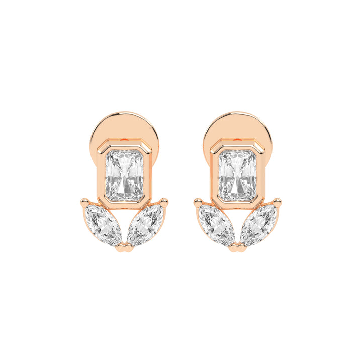 Allure Emerald Cut Marquise Diamond Studs