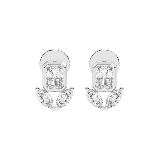 Allure Emerald Cut Marquise Diamond Studs