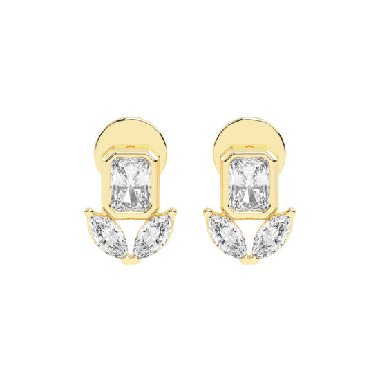 Allure Emerald Cut Marquise Diamond Studs