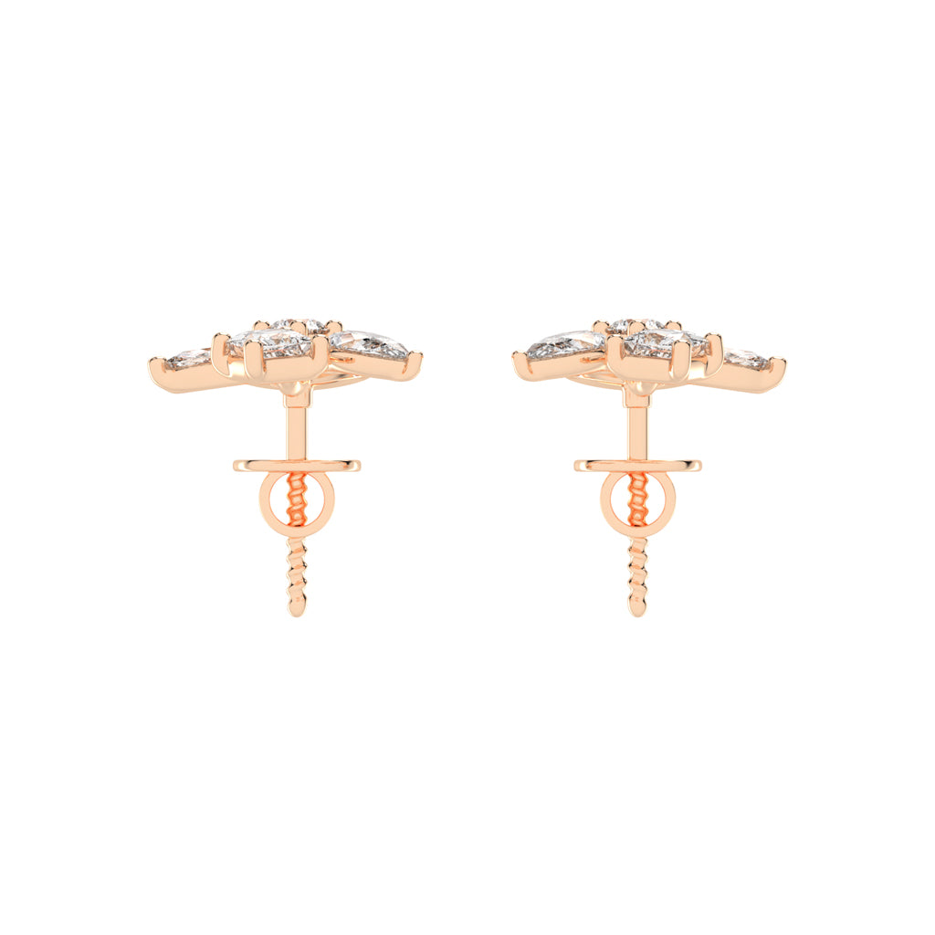 Artistic Swirl Multi-Cut Diamond Cluster Studs