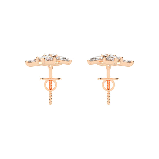 Artistic Swirl Multi-Cut Diamond Cluster Studs