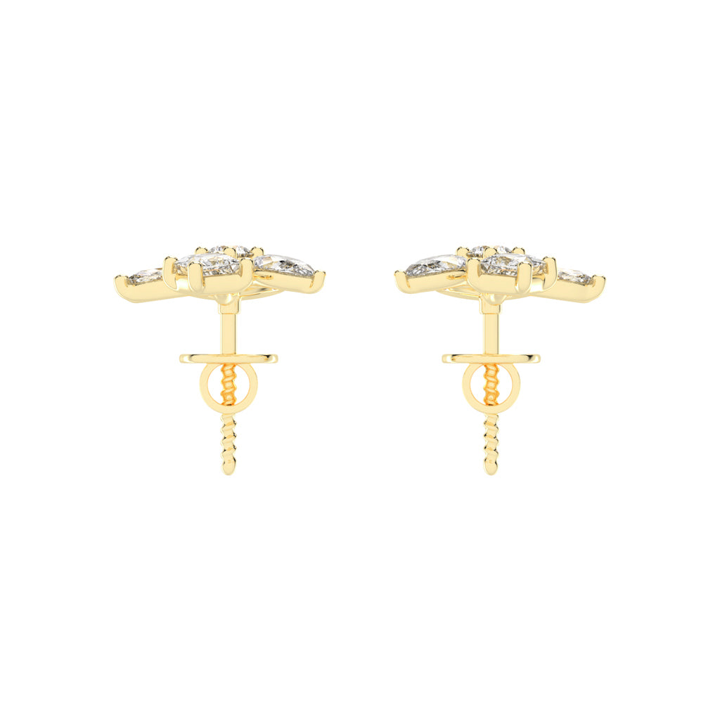 Artistic Swirl Multi-Cut Diamond Cluster Studs