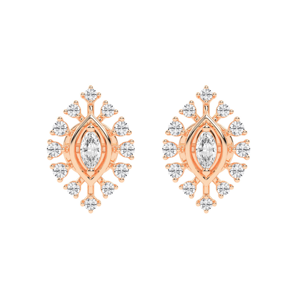 Radiant Marquise Burst Diamond Cluster Studs