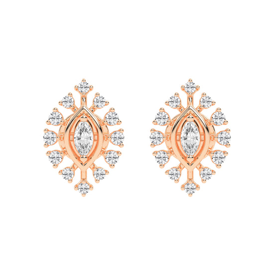 Radiant Marquise Burst Diamond Cluster Studs