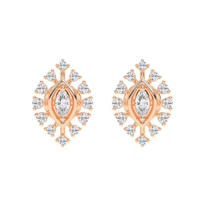 Radiant Marquise Burst Diamond Cluster Studs