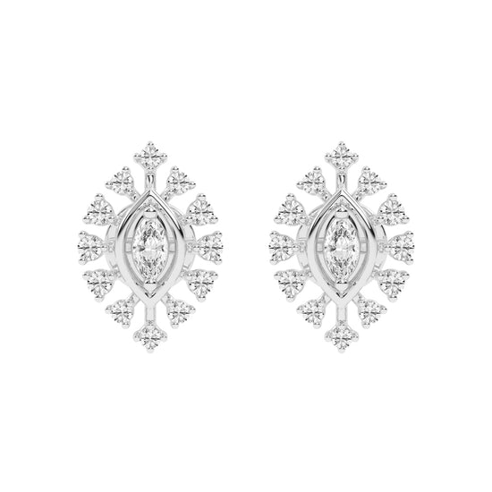 Radiant Marquise Burst Diamond Cluster Studs