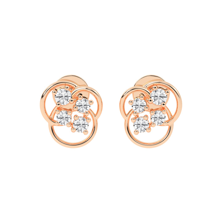 Abstract Bloom Intertwined Diamond Cluster Studs