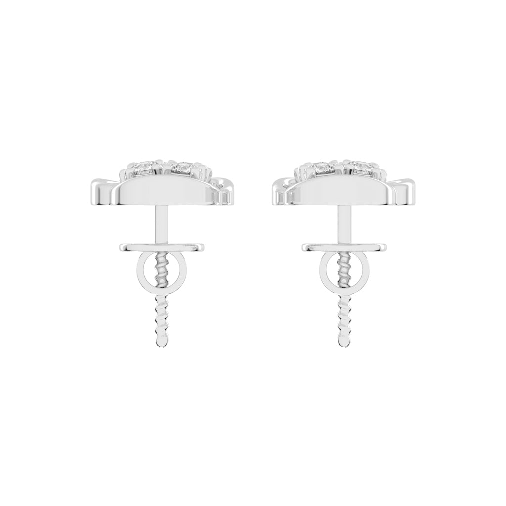 Abstract Bloom Intertwined Diamond Cluster Studs