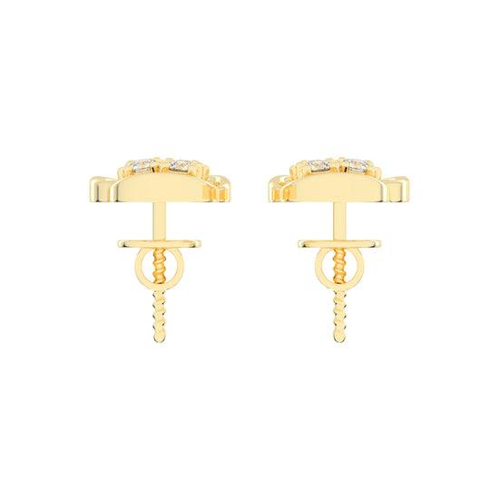 Abstract Bloom Intertwined Diamond Cluster Studs