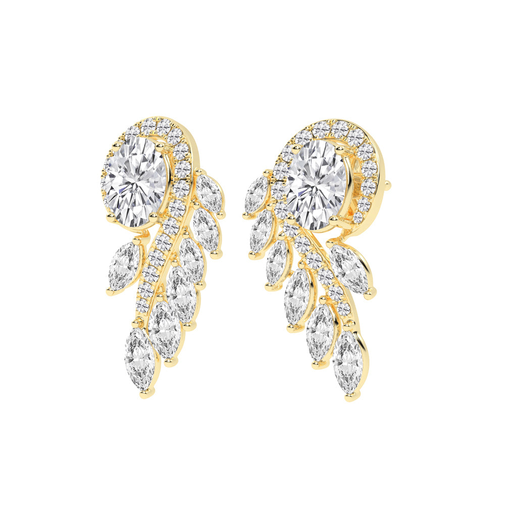 Radiant Cascade Marquise Fan Diamond Studs
