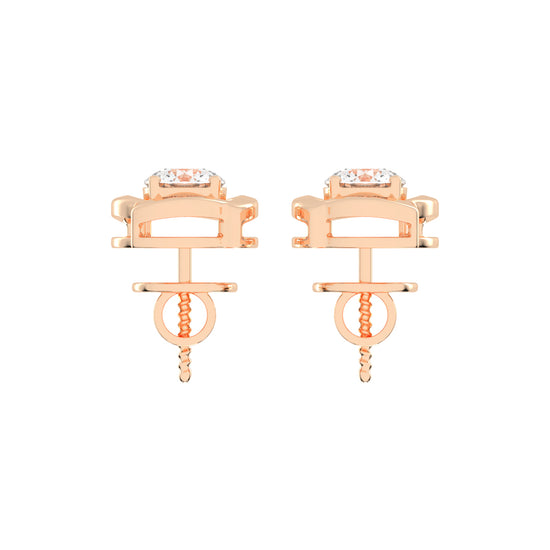 Sculpted Petal Solitaire Radiance Diamond Studs
