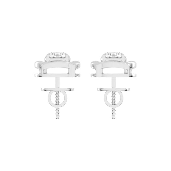 Sculpted Petal Solitaire Radiance Diamond Studs