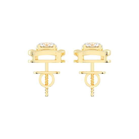 Sculpted Petal Solitaire Radiance Diamond Studs