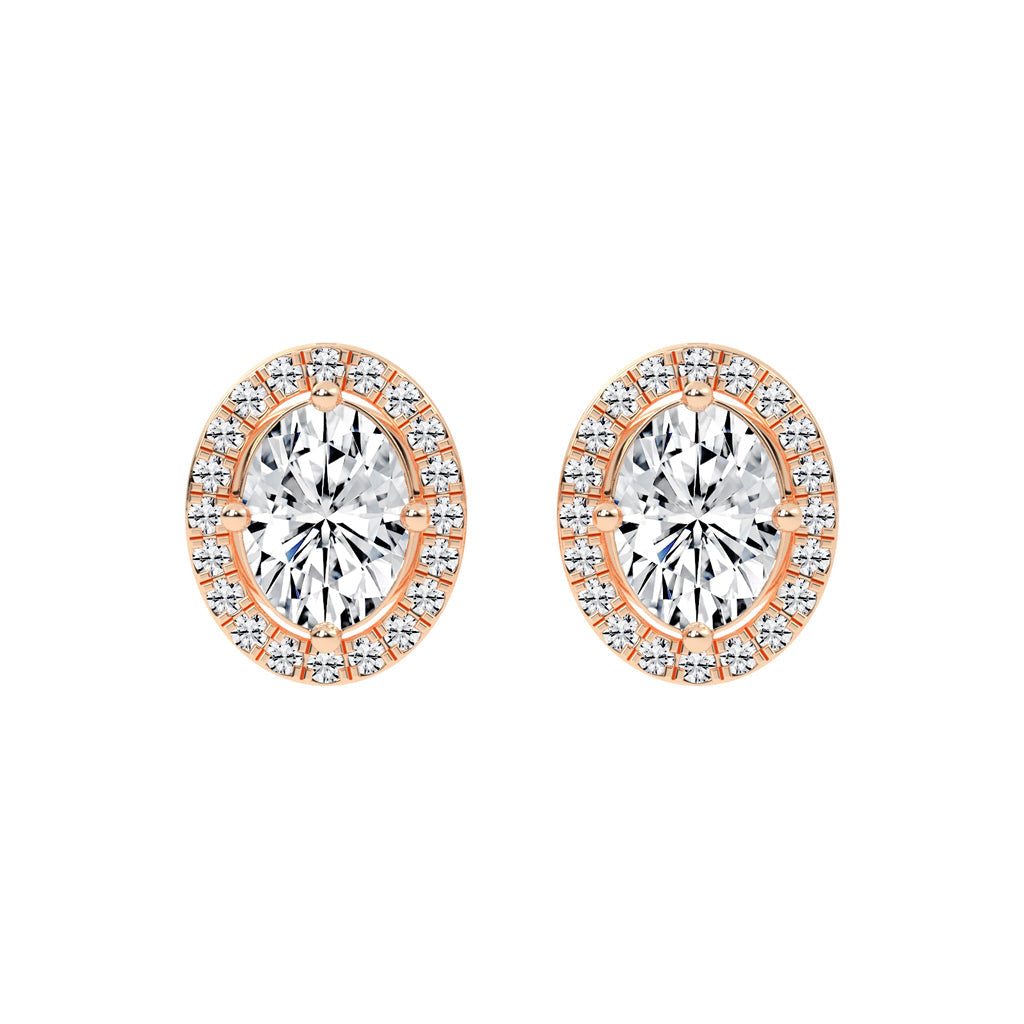 Veloura Halo Lab Diamond Stud Earrings