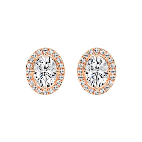 Veloura Halo Lab Diamond Stud Earrings
