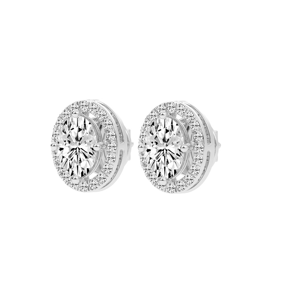 Veloura Halo Lab Diamond Stud Earrings