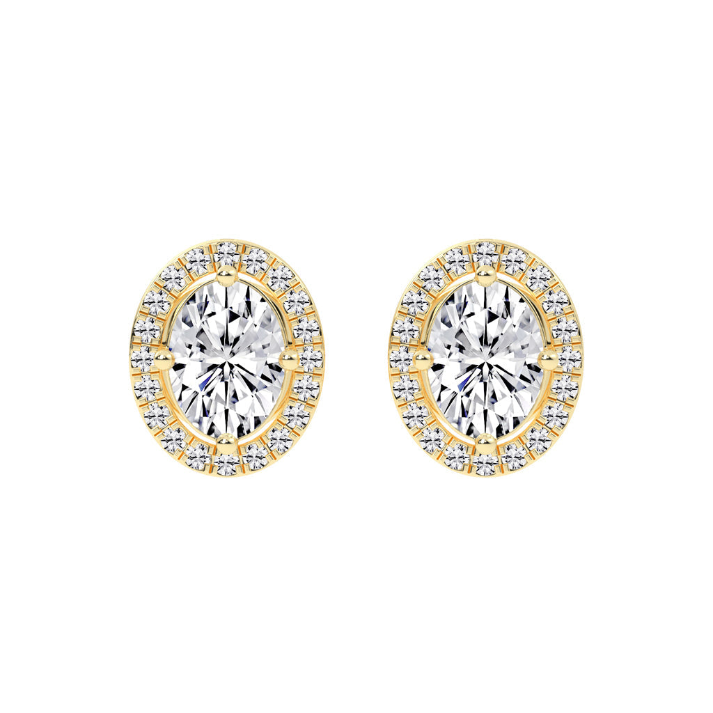 Veloura Halo Lab Diamond Stud Earrings