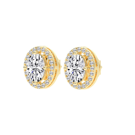 Veloura Halo Lab Diamond Stud Earrings